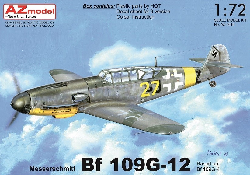 Bf-109G-12(trup G-4) 1/72 AZ model – Pohled do krabičky